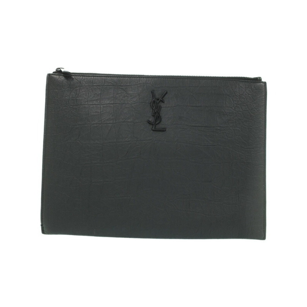 Saint Laurent Paris Monogram Zip Tablet Holder Clutch Bag